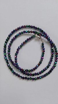 Бусы Шпинель Лиловый вечер d-3мм 46см с алмазной огранкой