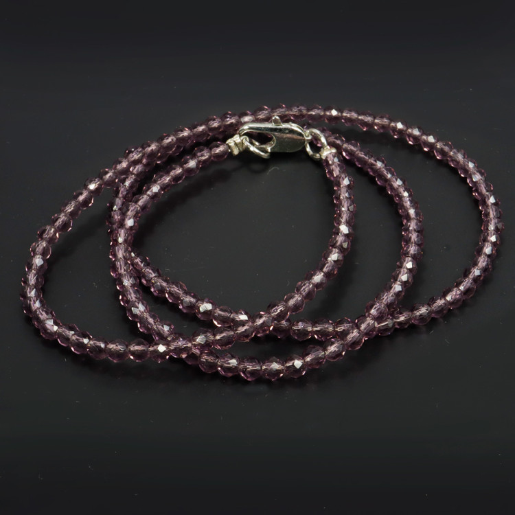 Бусы Шпинель Лиловый вечер d-3мм 46см с алмазной огранкой