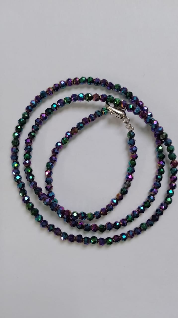 Бусы Шпинель Лиловый вечер d-3мм 46см с алмазной огранкой