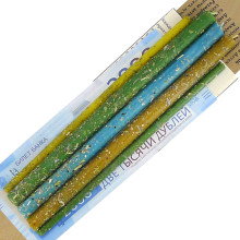 AUM-9-06 Свечи восковые Изумрудный дождь, 5шт 18см