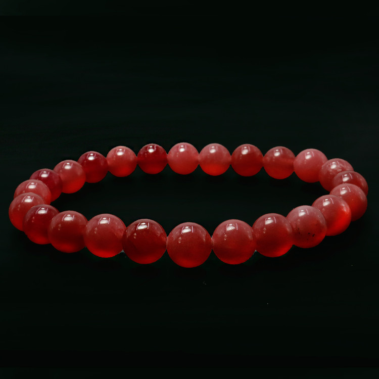 Браслет из камня Рубиновый агат создает вокруг владельца поле очарования и магнетизма 8мм