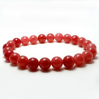 Браслет из камня Рубиновый агат создает вокруг владельца поле очарования и магнетизма 8мм