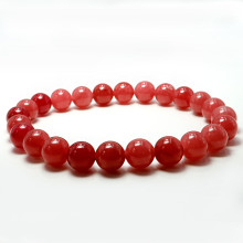 Браслет из камня Рубиновый агат создает вокруг владельца поле очарования и магнетизма 8мм