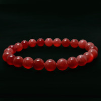 Браслет из камня Рубиновый агат создает вокруг владельца поле очарования и магнетизма 8мм