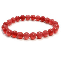 Браслет из камня Рубиновый агат создает вокруг владельца поле очарования и магнетизма 8мм