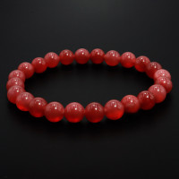 Браслет из камня Рубиновый агат создает вокруг владельца поле очарования и магнетизма 8мм