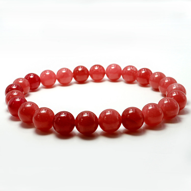 Браслет из камня Рубиновый агат создает вокруг владельца поле очарования и магнетизма 8мм
