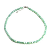 Бусы чокер Кубик хрусталь Изумрудные 4мм-38см алмазная огранка