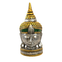 Маска настольная Голова Будда с мозаикой из стекла дерево Суар 50см Маска настольная Голова Будда с мозаикой из стекла дерево Суар 50см