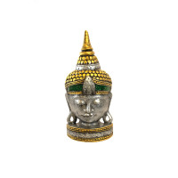 Маска настольная Голова Будда с мозаикой из стекла дерево Суар 50см