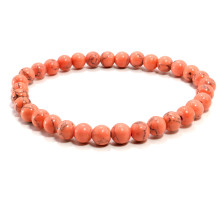 Браслет каменный Коралловый агат пятнистый символ долголетия, счастья и удачи 6мм