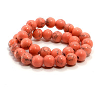 Браслет каменный Коралловый агат пятнистый символ долголетия, счастья и удачи 6мм