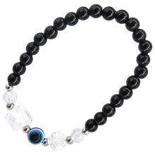 BX Браслет с подвеской от сглаза (Турецкий глаз), камень,6мм