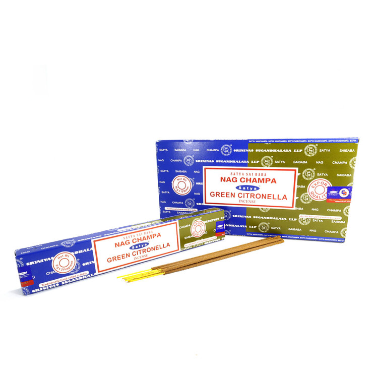 Благовония Satya 16gm Combo Nag Champa-Green Citronella  Комбо Нагчампа-Цитронелла зеленая  уп-12шт