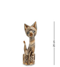 Фигурка "Кошка" сред. 25 см (албезия, о.Бали)