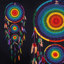 Ловец снов Оберег - Защита дома от злых духов d-42cм h-150см Ловец снов Оберег - Защита дома от злых духов d-42cм h-150см