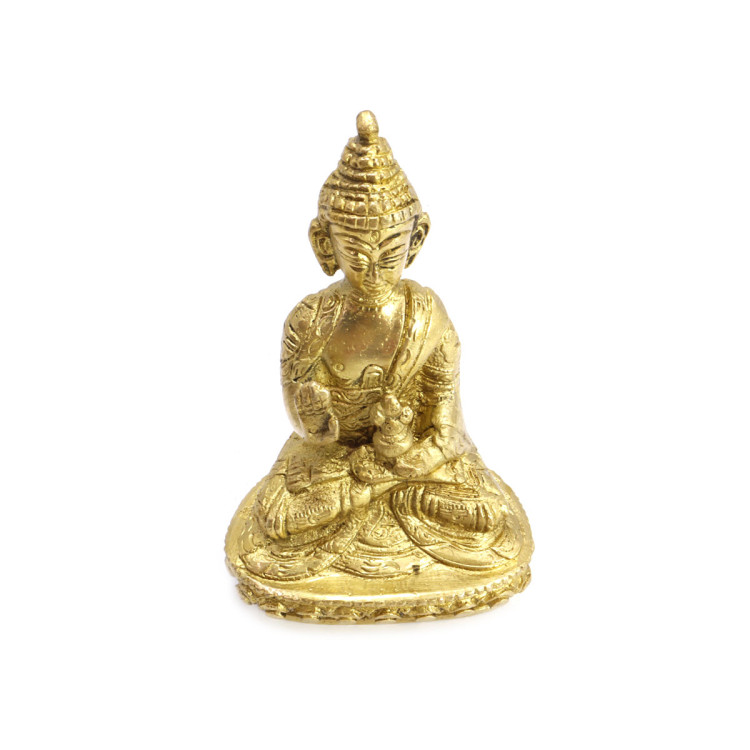 Будда дарует защиту и ограждает от всех бед Статуэтка бронза Gold h-10см L-7см 450гр