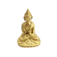 Будда дарует защиту и ограждает от всех бед Статуэтка бронза Gold h-10см L-7см 450гр