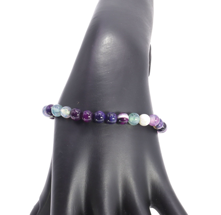 Браслет каменный Флюорит - камень счастья верности и любви 6мм