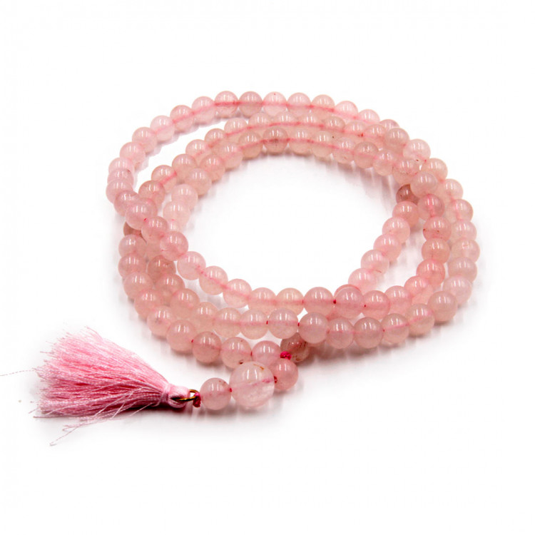 Четки  Розовый кварц - камень Венеры - покровительство влюбленным создание семьи 100 бус 8mm