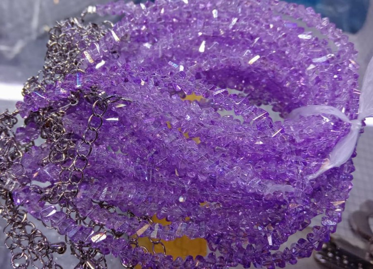 Браслет Шпинель с алмазной огранкой Сиреневый 3мм