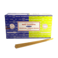 Благовония Satya 16gm Combo Nag Champa- Tropical LemonGrass Комбо Нагчампа- Тропич.Лимонник уп-12шт