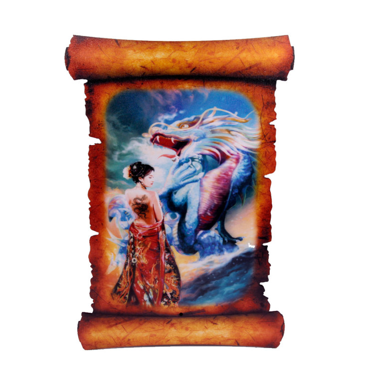 Картина объемная Девушка и дракон