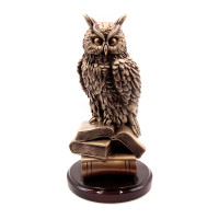 Сова с золотыми глазами  дарует процветание через мудрость 26см-13см 1688гр
