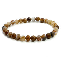 Браслет каменный Серый агат - карьерный рост, высокий заработок, везение 6мм