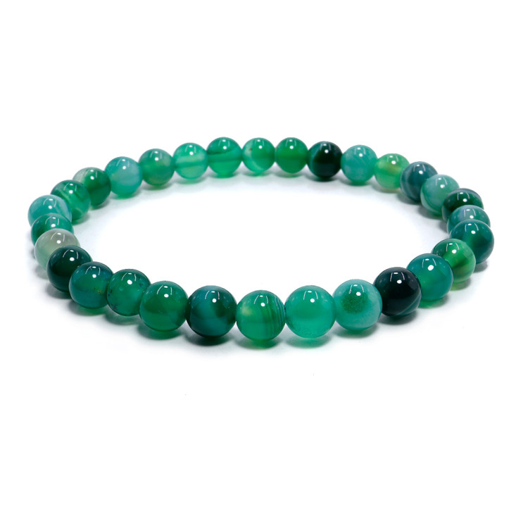 Браслет каменный Зеленый агат - дарует карьерный рост и взаимовыгодное сотрудничество