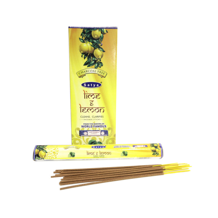 Благовония Satya Hexa Lime Lemon Лайм-Лимон аромапалочки уп-6шт