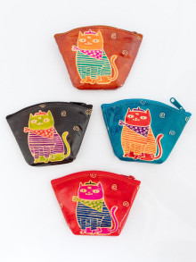 Кошелек под мелочь ручной принт "Кошечка" 068/3 4 Кошелек под мелочь ручной принт "Кошечка" 068/3 4