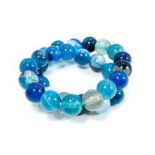 Браслет каменный Синий агат - карьерный рост налаживание связей удачные сделки