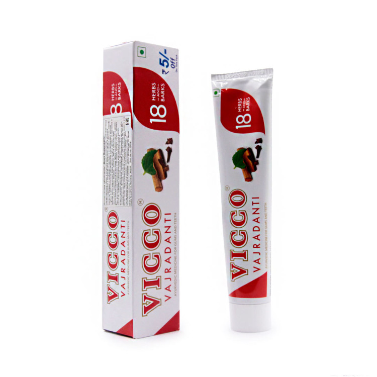 Аюрведическая зубная паста  Vicco Vajranti Лекарственные травы 100гр