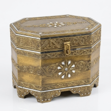 Сундук "Шанти" восьмиугольный, белая инкрустация