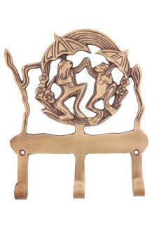 Вешалка "Лягушки под зонтом" (антик)  Пи4604/2 (2