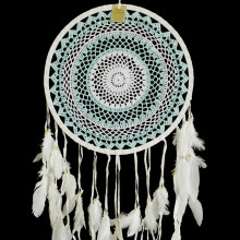 Ловушка снов из макраме оберег бело-голубая символ чистоты, гармнии и семейного счастья d-42см-100см Ловушка снов из макраме оберег бело-голубая символ чистоты, гармнии и семейного счастья d-42см-100см