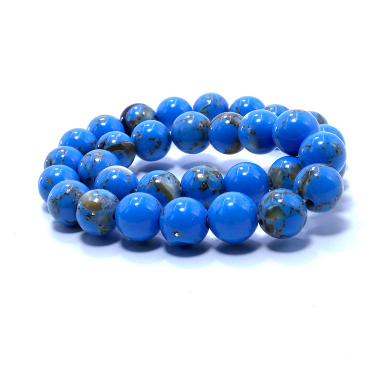 Браслет каменный Иранская бирюза камень удачи, любви и радости, а также символ ясности ума 6мм