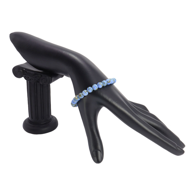 Браслет каменный Иранская бирюза камень удачи, любви и радости, а также символ ясности ума 6мм