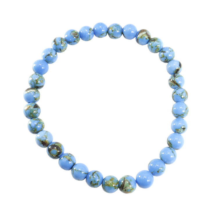 Браслет каменный Иранская бирюза камень удачи, любви и радости, а также символ ясности ума 6мм