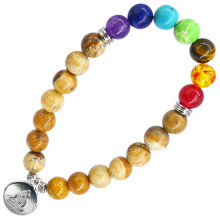 BX079 Браслет с подвеской на Просветление (Будда) камень,8мм