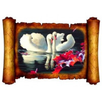 Картина объемная "Два лебедя" 42,5x29,5 см ХДФ