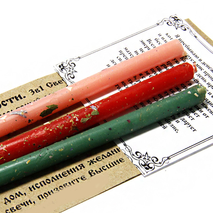 Свеча парафиновая  с руническим ставом Канал изобилия 5см-4см