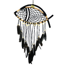 Ловушка снов Рыба из ротанга Черная снимает блоки с денежного канала h-80см L-50см