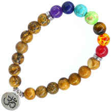 BX Браслет с подвеской на Просветление (Ом) камень,8мм