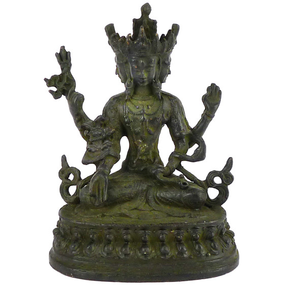 05-429 Cтатуэтка Авалокитешвара 75х57х40мм, бронза