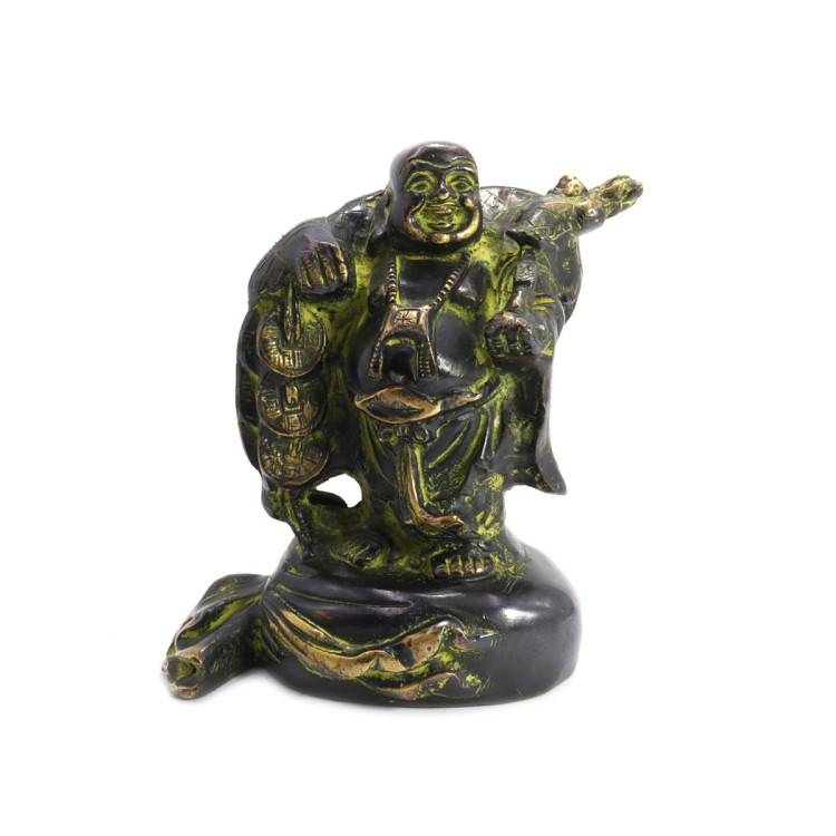 Хотей на мешке с монетами Дарует процветание бронза 16см-13см 1,982