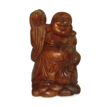 Сувенир из дерева Хотей c золотым слитком -символ процветания и счастья 30см Суар Сувенир из дерева Хотей c золотым слитком -символ процветания и счастья 30см Суар