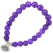 BX Браслет с подвеской на Гармонию (Лотос) камень,8мм