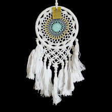 Ловушка снов бело-серого цвета Защита и гармония семейных отношений h-40см d-17см